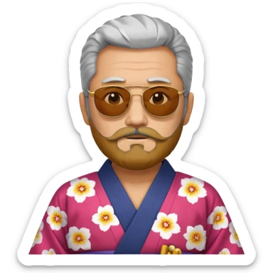 kimono  ancient man with sunglasses sticker