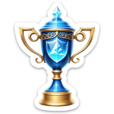 Harry Potter Triwizard Cup trophy blue glowing magical sticker