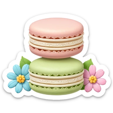 Le Durée Paris macaron et fleur sticker