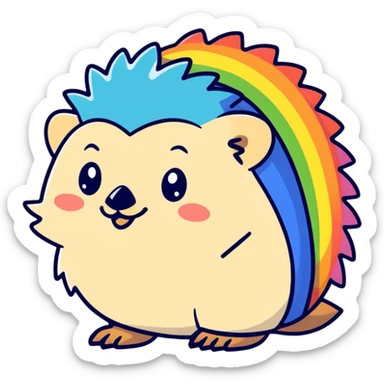 Hedgehog grand Rainbow sticker