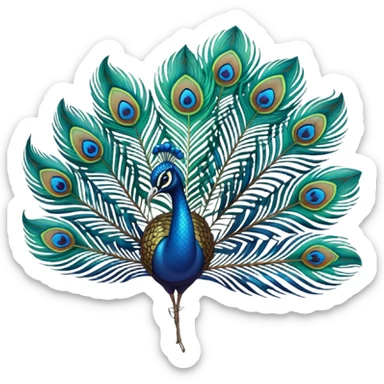 Peacock feather single simple sticker