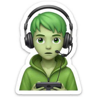 Alien teen gamer sticker