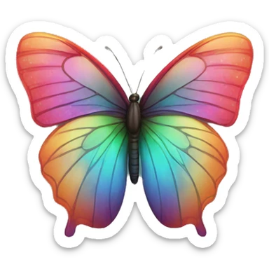 glossy rainbow butterfly sticker