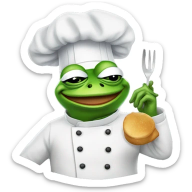 pepe the frog with a chef hat sticker