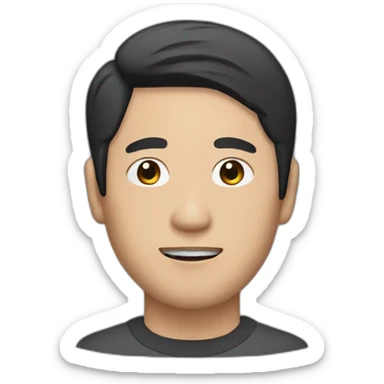 Asian Man with Black Hair and N95 Mask sticker