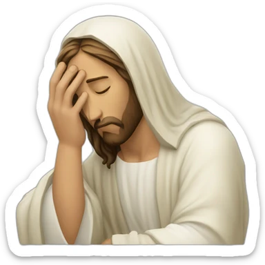 facepalm jesus sticker