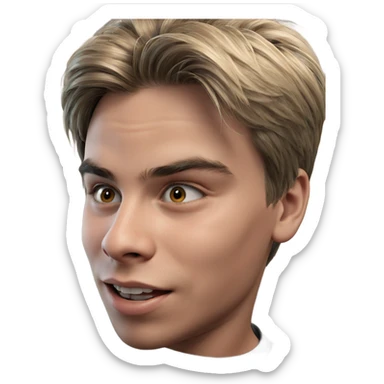 realistic portrait of boy sticker