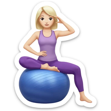 woman on pilates ball sticker