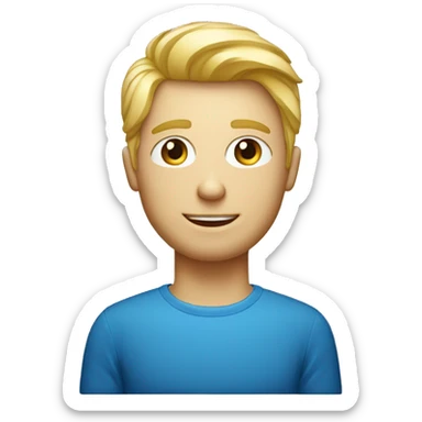 homme blond au yeux bleu avec un ordinateur avec le logo de instagram sticker