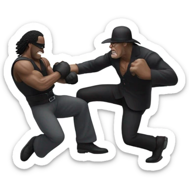 The undertaker beating up a guy sticker