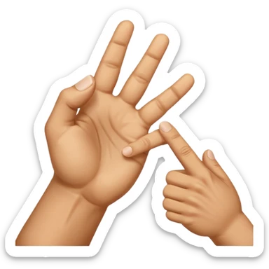 Chinese fist and palm hand gesture sticker