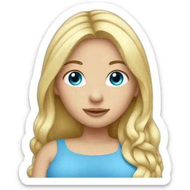 Pregnant blonde with long hair and blue eyes sticker