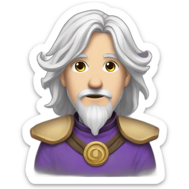 D&d d Ward cleric wearing plate. Salt and pepper hair and purple accents sticker