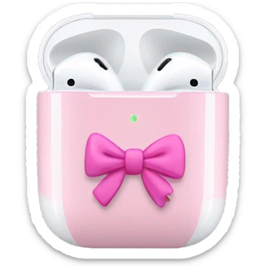 Pink airpods with bows sticker