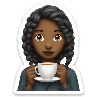 Girl sipping tea  sticker