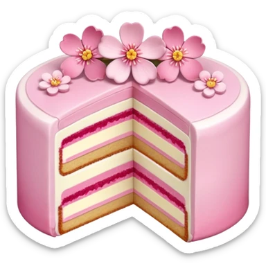 sakura cake slice sticker