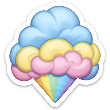 Cotton Candy, Rainbow Cotton Candy – mixed pastel layers of pink, yellow, and blue. sticker