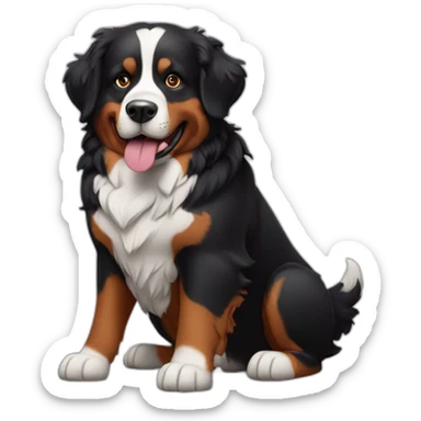 bernese-mountain-dog-holding-gun sticker