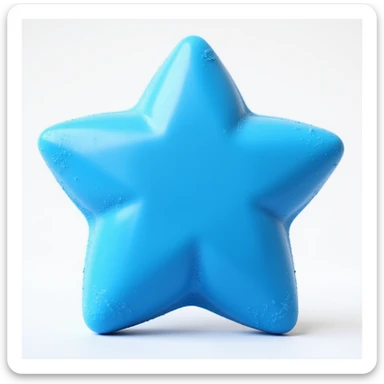 realistic blue candy shaped like a star, photorealistic style sticker
