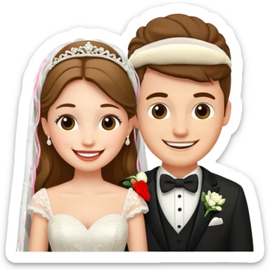 couple dressed as bride and groom sticker