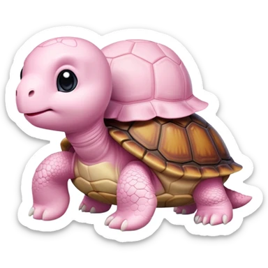 light pink turtle, cute, adorable, looks like a stuffed animal with no details in skin sticker