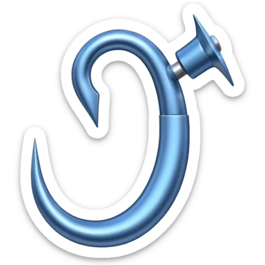 Ein Haken in ein blaues vierek sticker