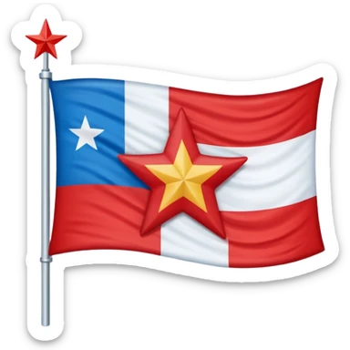 Bandera gallega cambiando el escudo por una estrella roja en el medio sticker