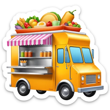 generate me a 3D food truck sticker
