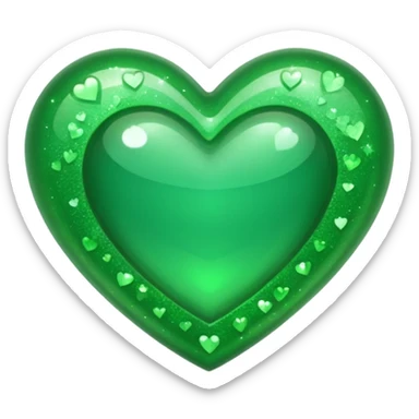 Green heart with sparkle sticker