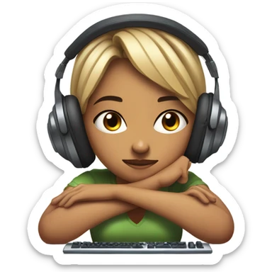 Gamer girl annoyed sticker