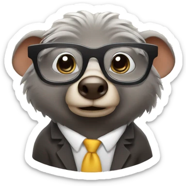 mole with glasses sticker