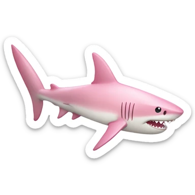 light pink shark pretty  sticker