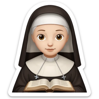 Nun studying the Bible  sticker