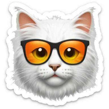 cat with white fur with orange spots with sunglasses sticker