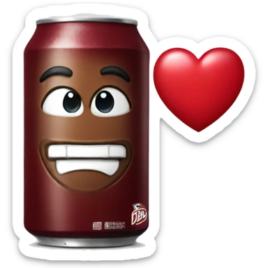 Dr.pepper can with heart around it  sticker