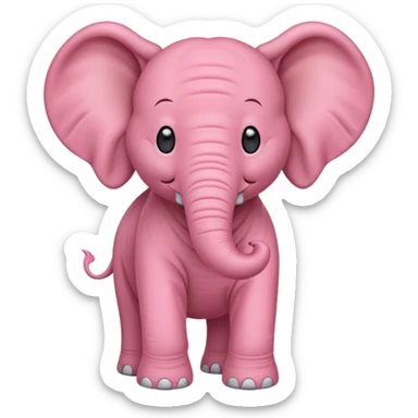 Pink elephant sticker