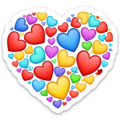 Multi colored heart sticker