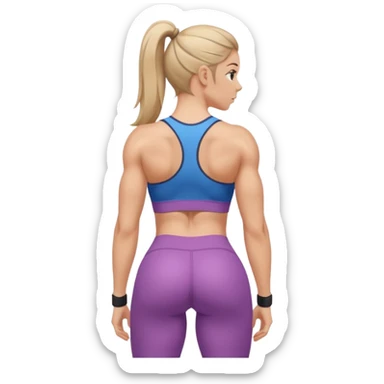 girl working out glutes shirt on but showing from behind  sticker