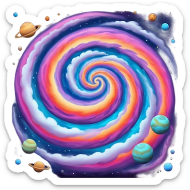 Gas Planet – swirling colorful clouds with no solid ground sticker