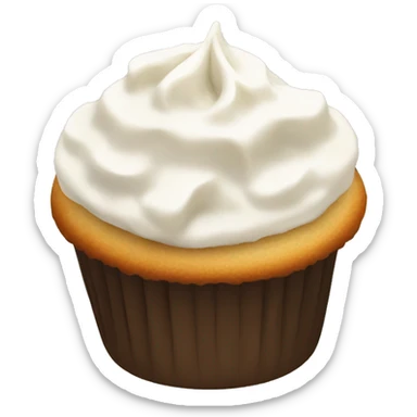 White vanilla muffin with white cream on top sticker