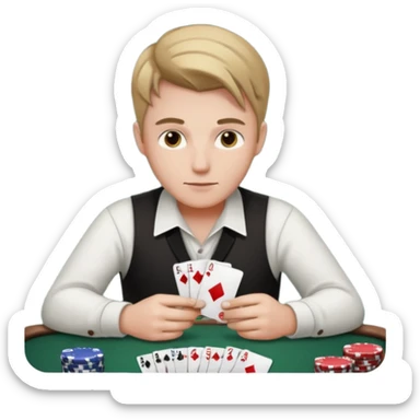 Mason playing poker sticker