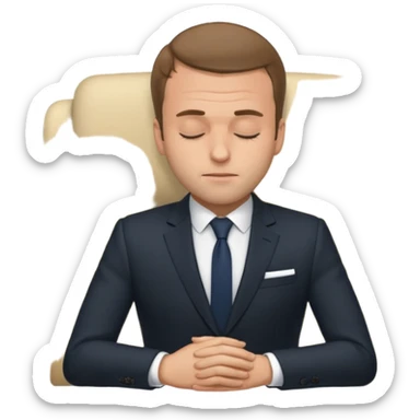 Macron entrain de dormir sticker
