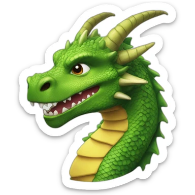 a realistic dragon with a comic-book style sticker