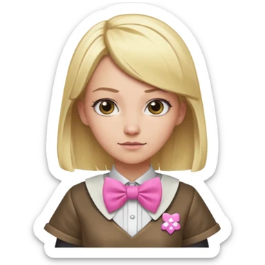 In A Clash Of Clans Aesthetic blonde hair woman with pink bowtie sticker