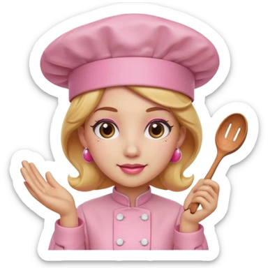 Pink chef hat princess peach with a hand sticker