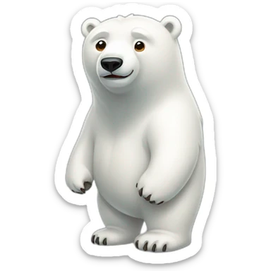 Polar bear full body standing sticker