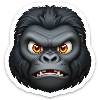 A black gorilla angry face with realstick sticker