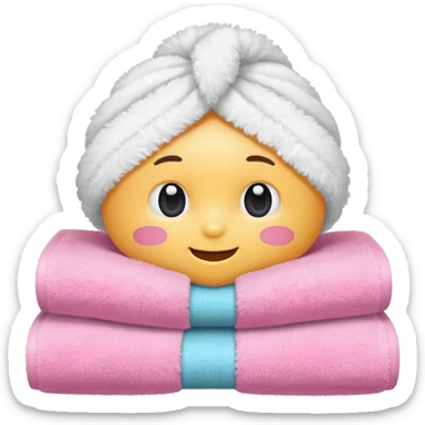 pink towel and white towel no face just towel  sticker