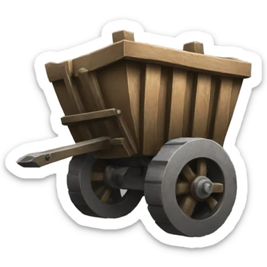 mine cart with hand lever sticker