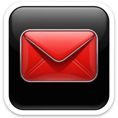 black and red email icon sticker